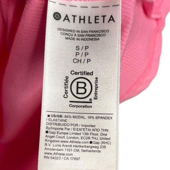 Athleta Signature Rib Tee Dress Bubblegum Raphanus Pink Barbie Size Small - Picture 6 of 13